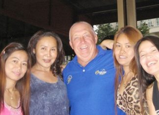 JJ revels in his victory outside Kisses Bar.